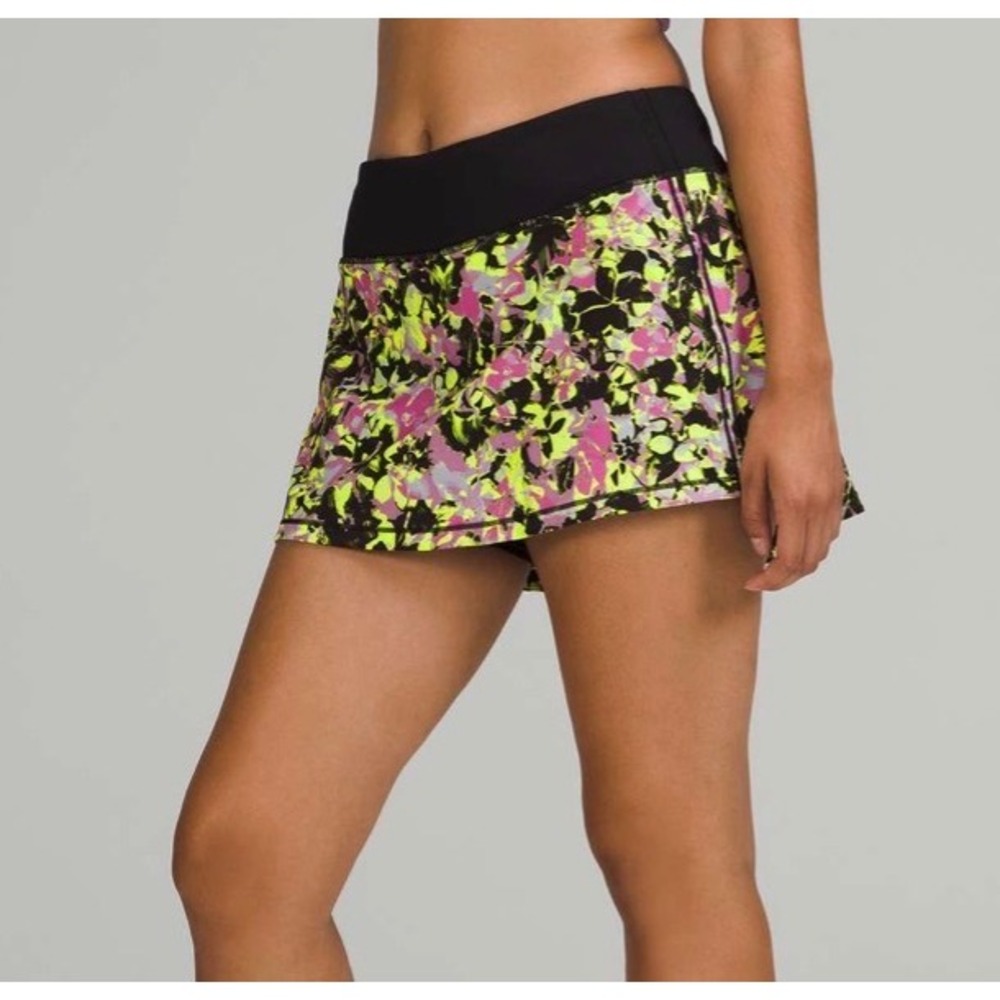 Lululemon Pace Rival Mid Rise Skirt - Yellow Multi Color - Size 10